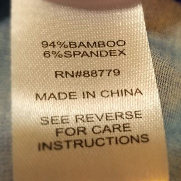 NWT's - Lemon Grass - Blue Print Tunic Pullover Short Sleeve Crew Neck Size S - Picture 8 of 12